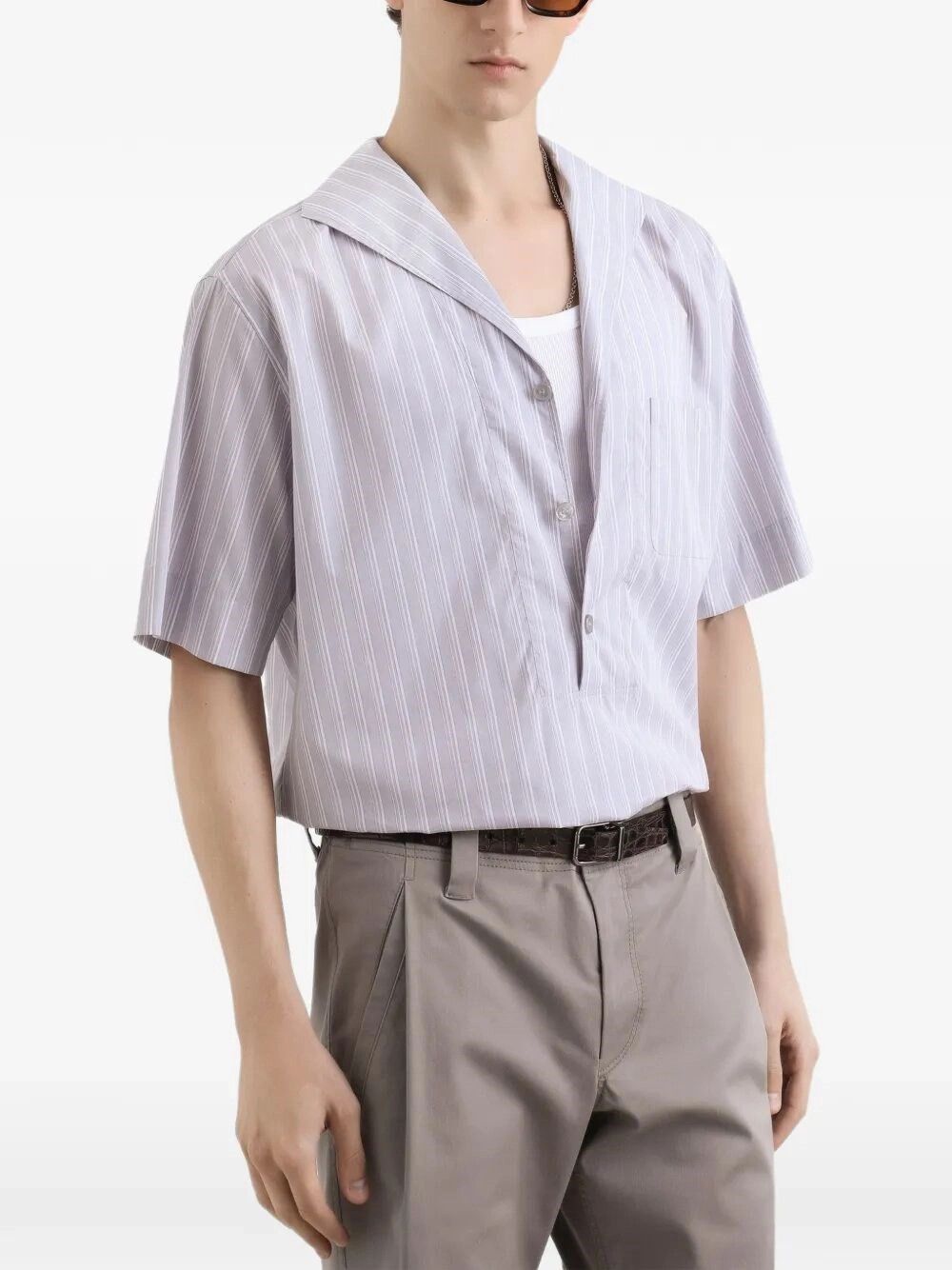 Dolce & Gabbana Three-button Short Sleeved Shirt Size US L / EU 52-54 / 3 - 4 Thumbnail