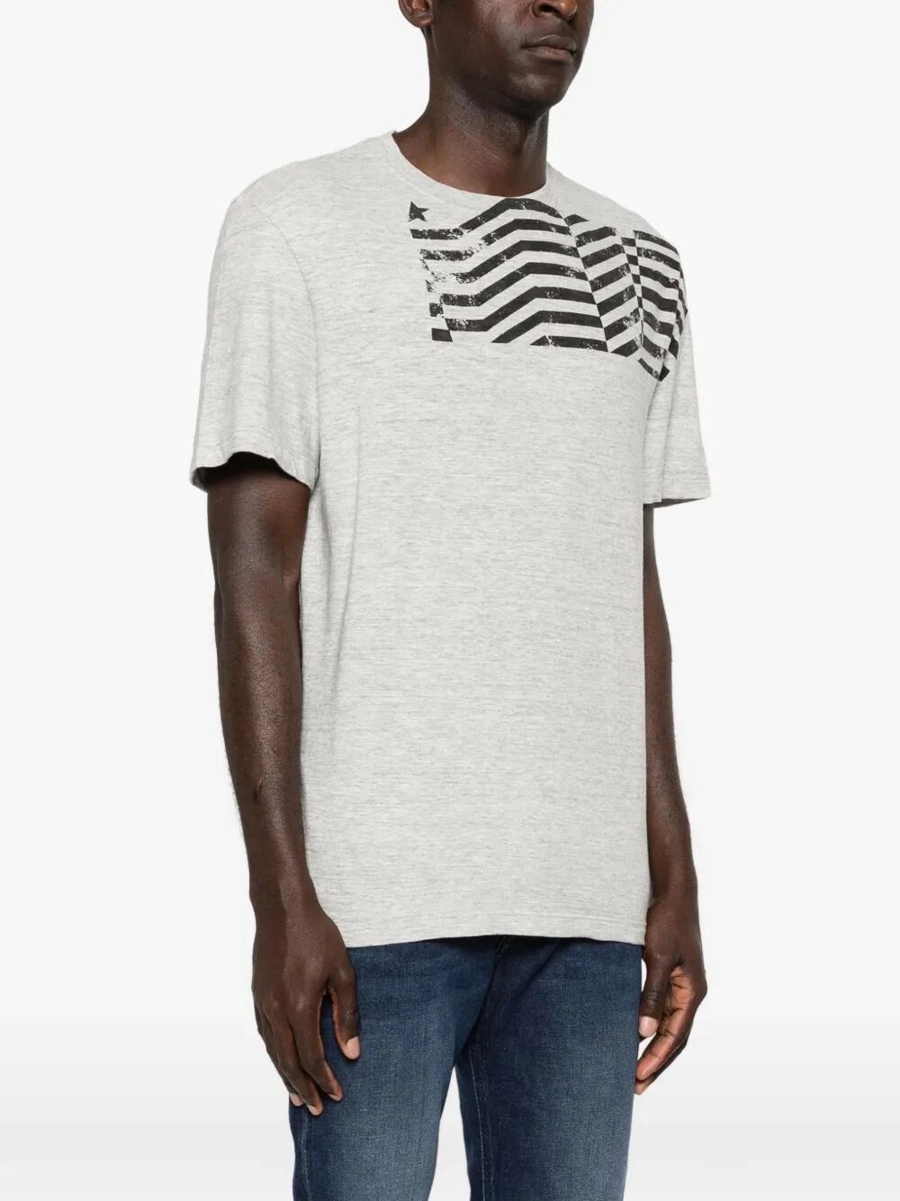 Golden Goose `Journey` Regular T-Shirt With Flag Print Size US L / EU 52-54 / 3 - 3 Thumbnail