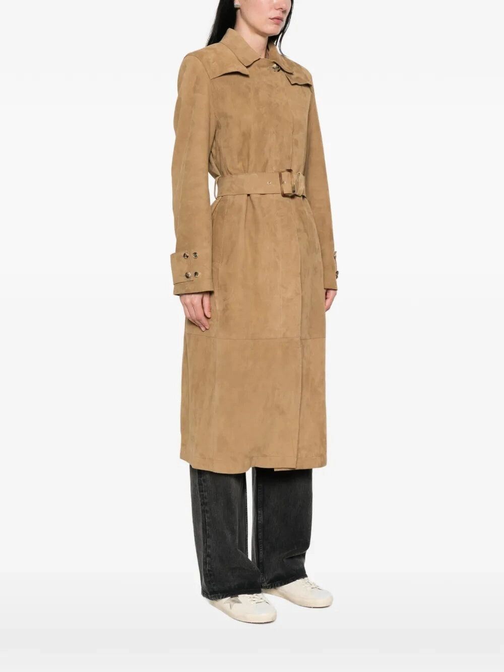 Golden Goose `Journey` Leather Trench Coat With Belt Size M / US 6-8 / IT 42-44 - 4 Thumbnail