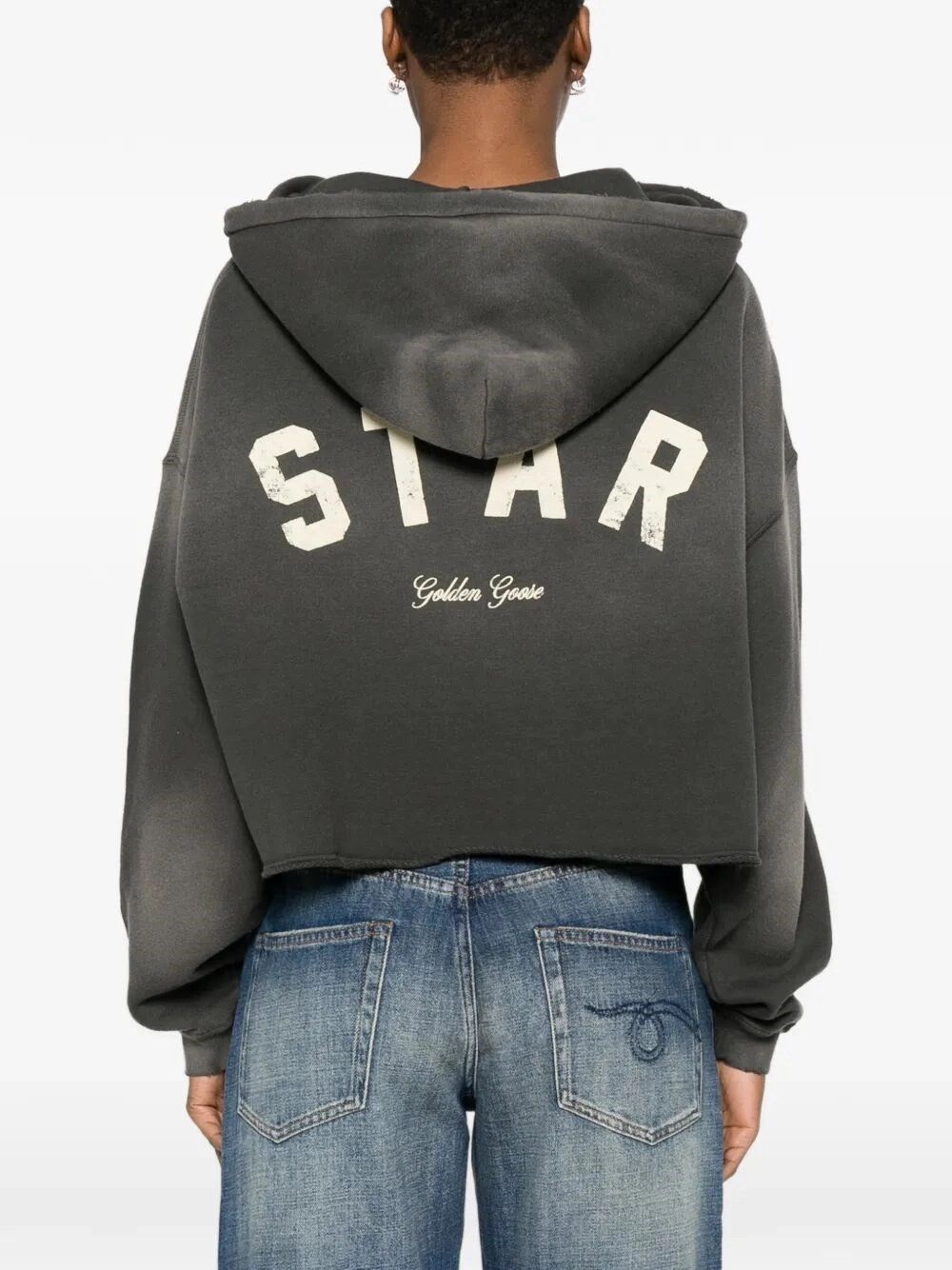 Golden Goose `Star` Oversize Cropped Hoodie Size XS / US 0-2 / IT 36-38 - 5 Thumbnail