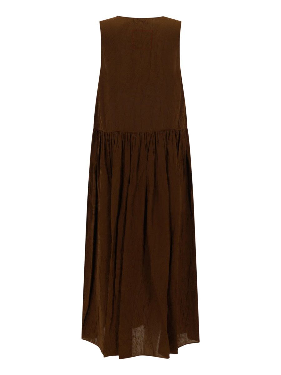 Uma Wang UMA WANG MIDI DRESS "ADRAL" - BROWN Size M / US 6-8 / IT 42-44 - 2 Thumbnail