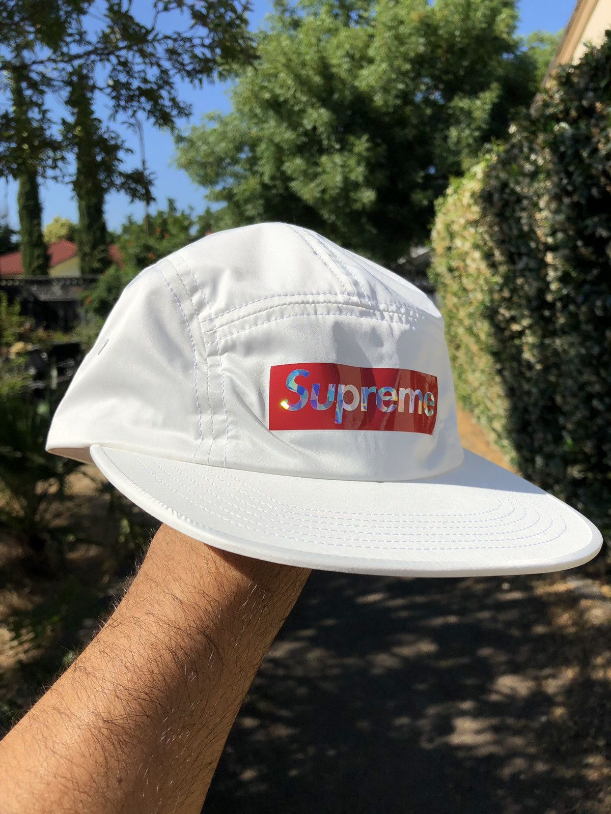 Supreme Holographic Logo Camp Cap White Buy Supreme Holographic