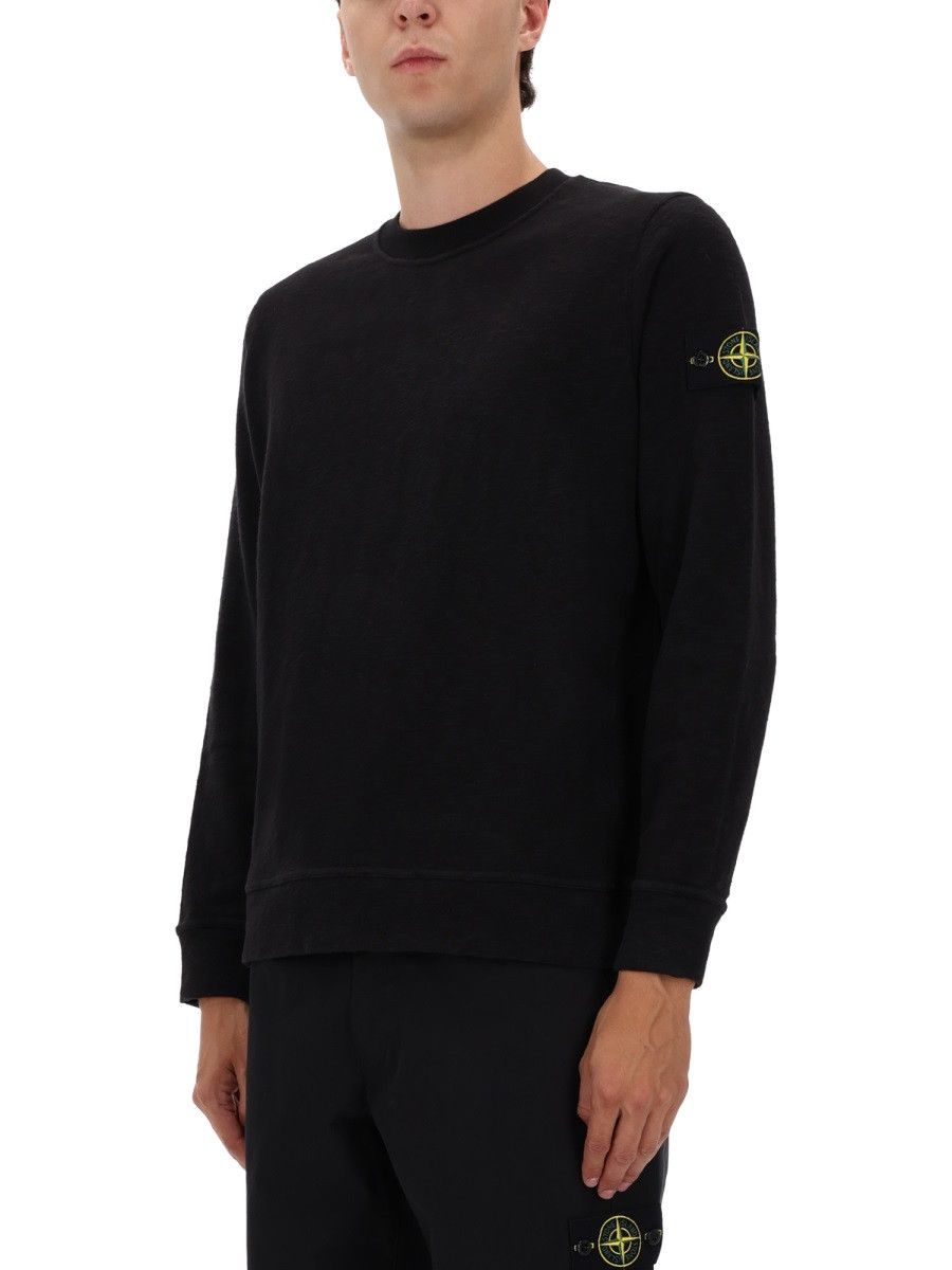Stone Island STONE ISLAND COTTON SWEATSHIRT - BLACK Size US XXL / EU 58 / 5 - 4 Thumbnail