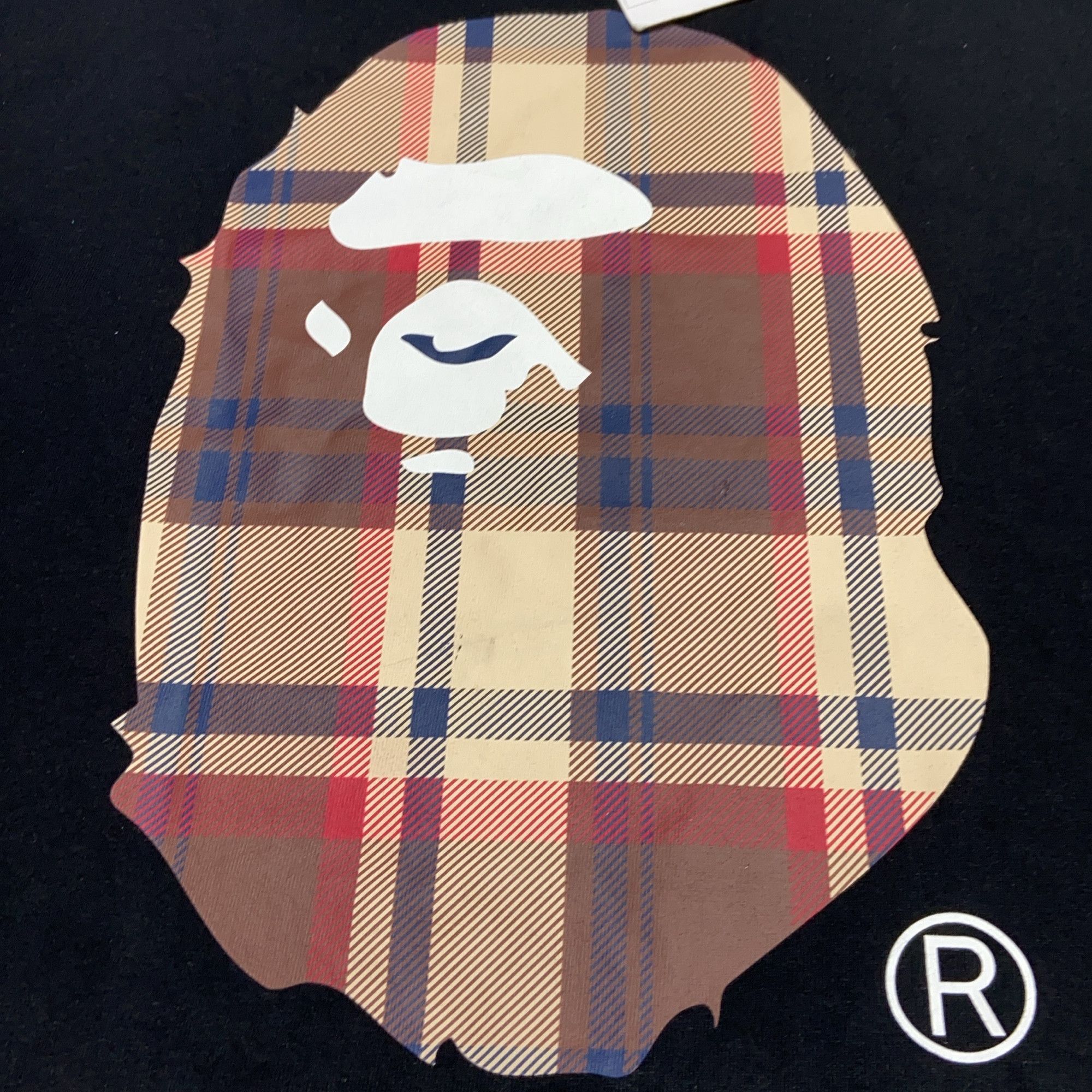 Bape A Bathing Ape Plaid Ape Head T-Shirt Size M Size US M / EU 48-50 / 2 - 8 Thumbnail
