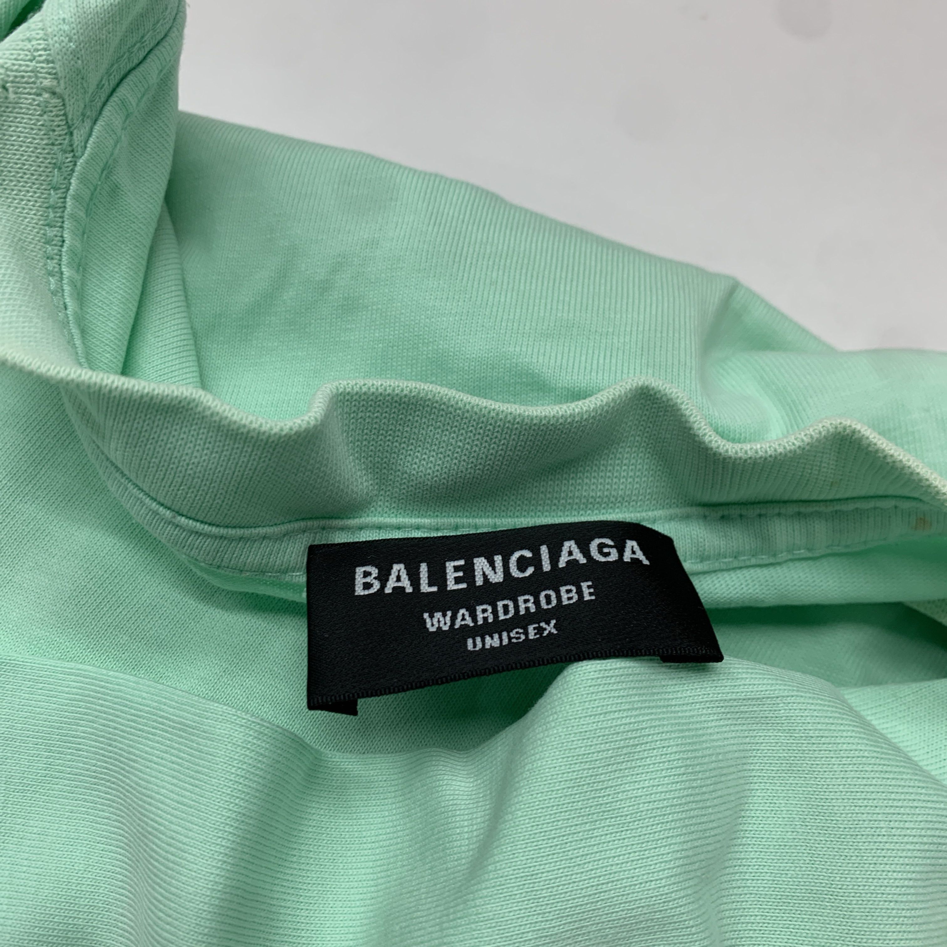 Balenciaga Balenciaga Mint Green Embroidered Logo T-Shirt Size L Size US L / EU 52-54 / 3 - 5 Thumbnail
