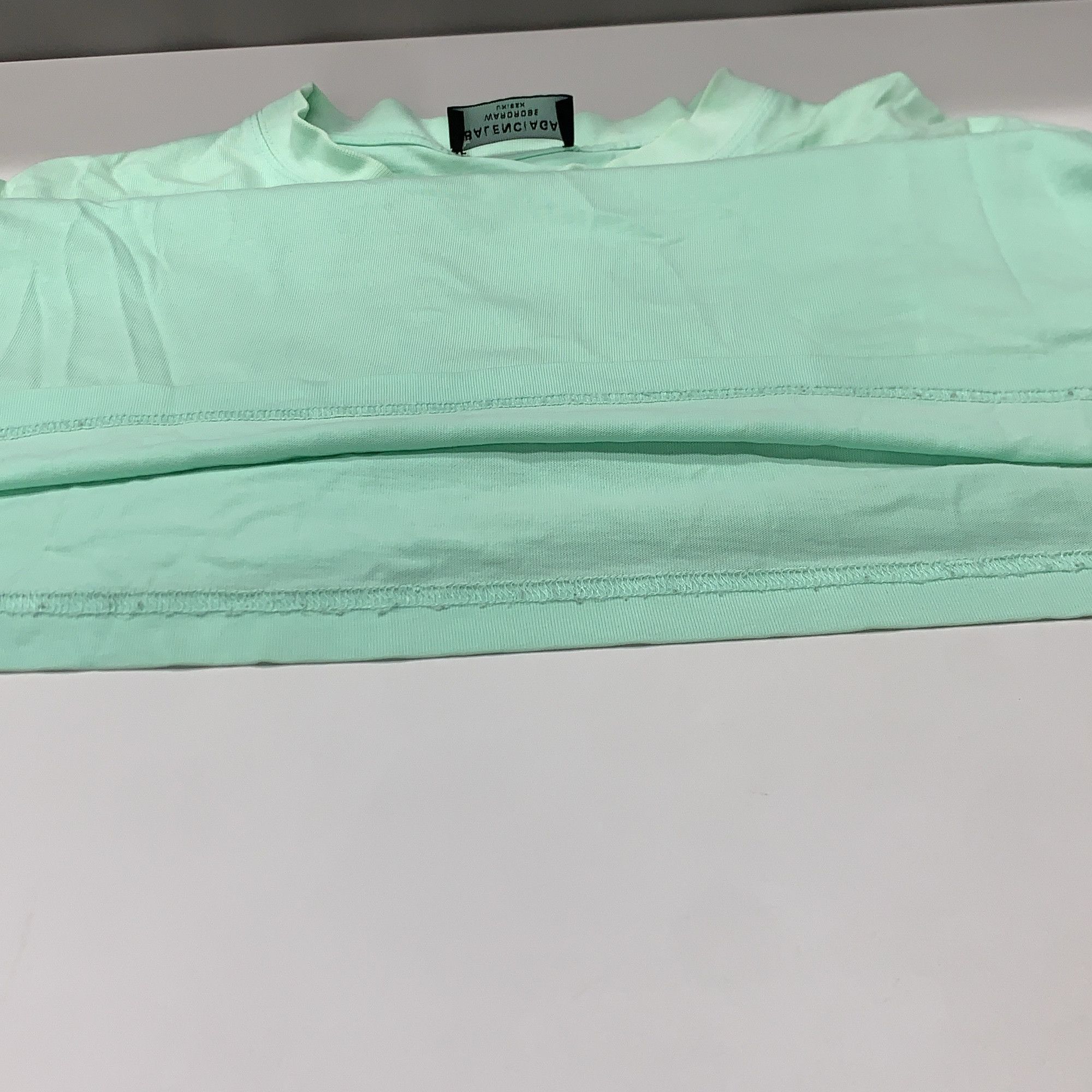 Balenciaga Balenciaga Mint Green Embroidered Logo T-Shirt Size L Size US L / EU 52-54 / 3 - 8 Thumbnail