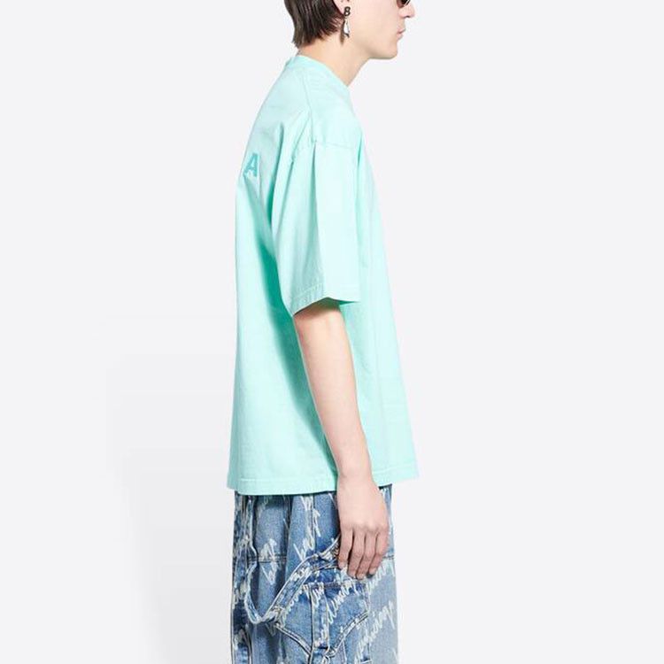 Balenciaga Balenciaga Mint Green Embroidered Logo T-Shirt Size L Size US L / EU 52-54 / 3 - 16 Thumbnail