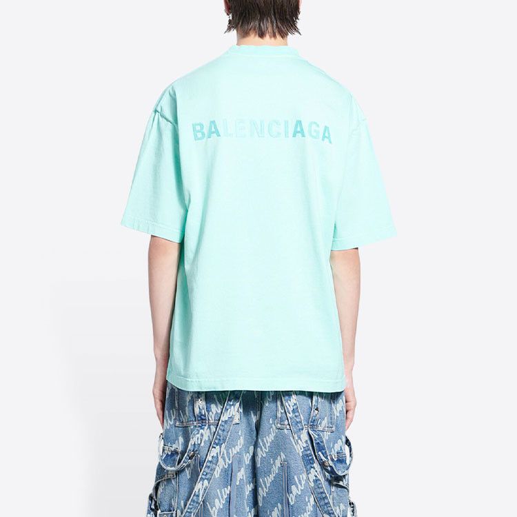 Balenciaga Balenciaga Mint Green Embroidered Logo T-Shirt Size L Size US L / EU 52-54 / 3 - 15 Thumbnail