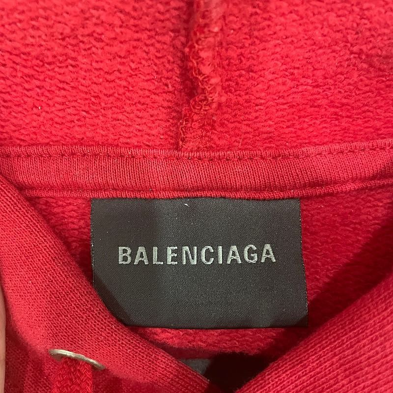 Balenciaga Balenciaga Embroidered Logo Hoodie Red Size L Size US L / EU 52-54 / 3 - 3 Thumbnail