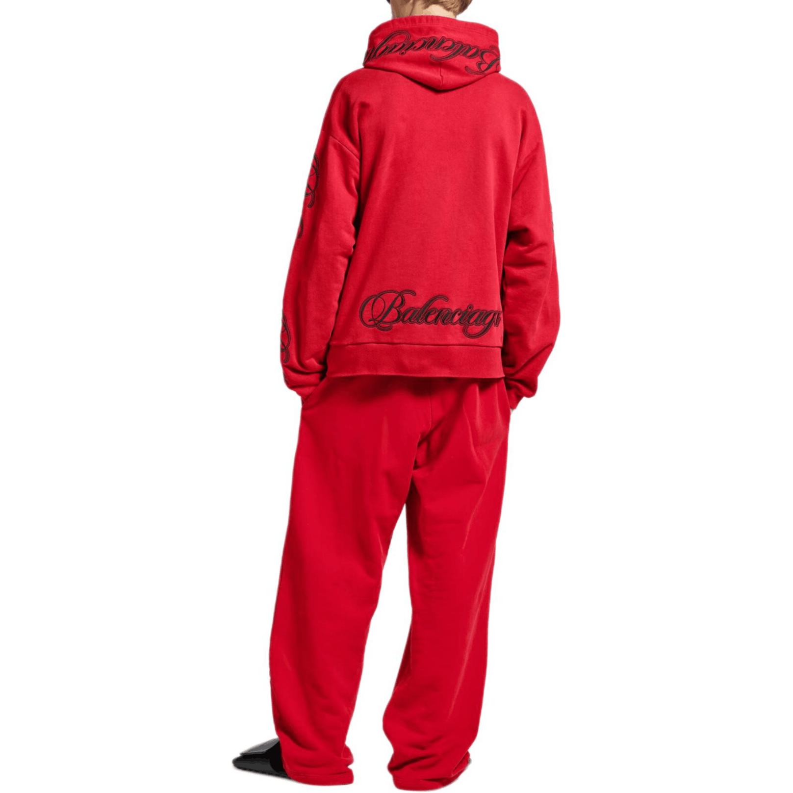 Balenciaga Balenciaga Embroidered Logo Hoodie Red Size L Size US L / EU 52-54 / 3 - 6 Thumbnail