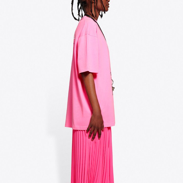 Balenciaga Balenciaga Pink Logo Print T-Shirt Size S Size S / US 4 / IT 40 - 9 Thumbnail