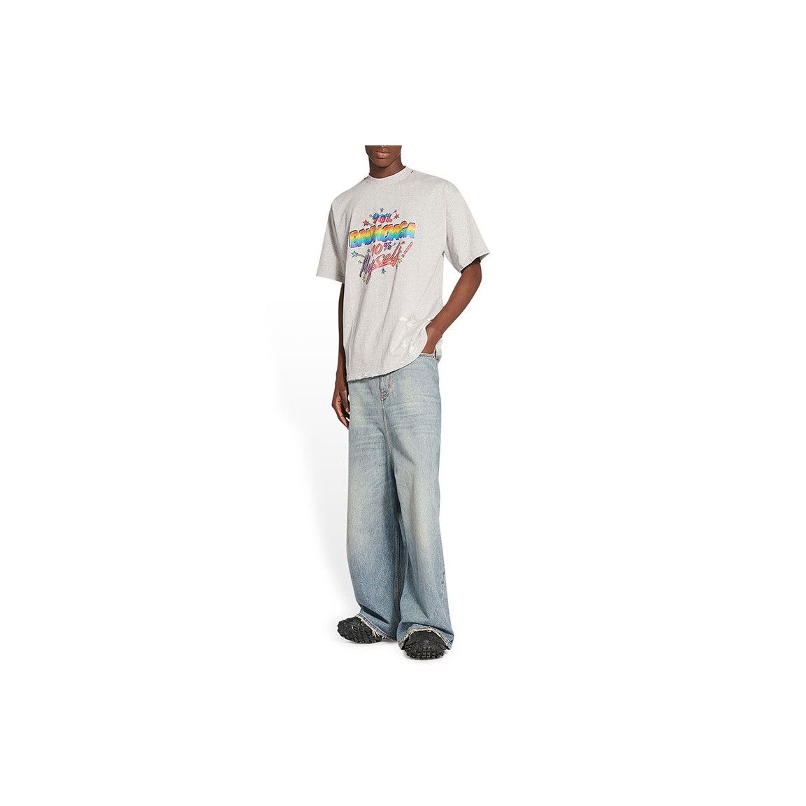 Balenciaga Balenciaga Rainbow Logo Graphic T-Shirt Size XS Size US XS / EU 42 / 0 - 10 Thumbnail