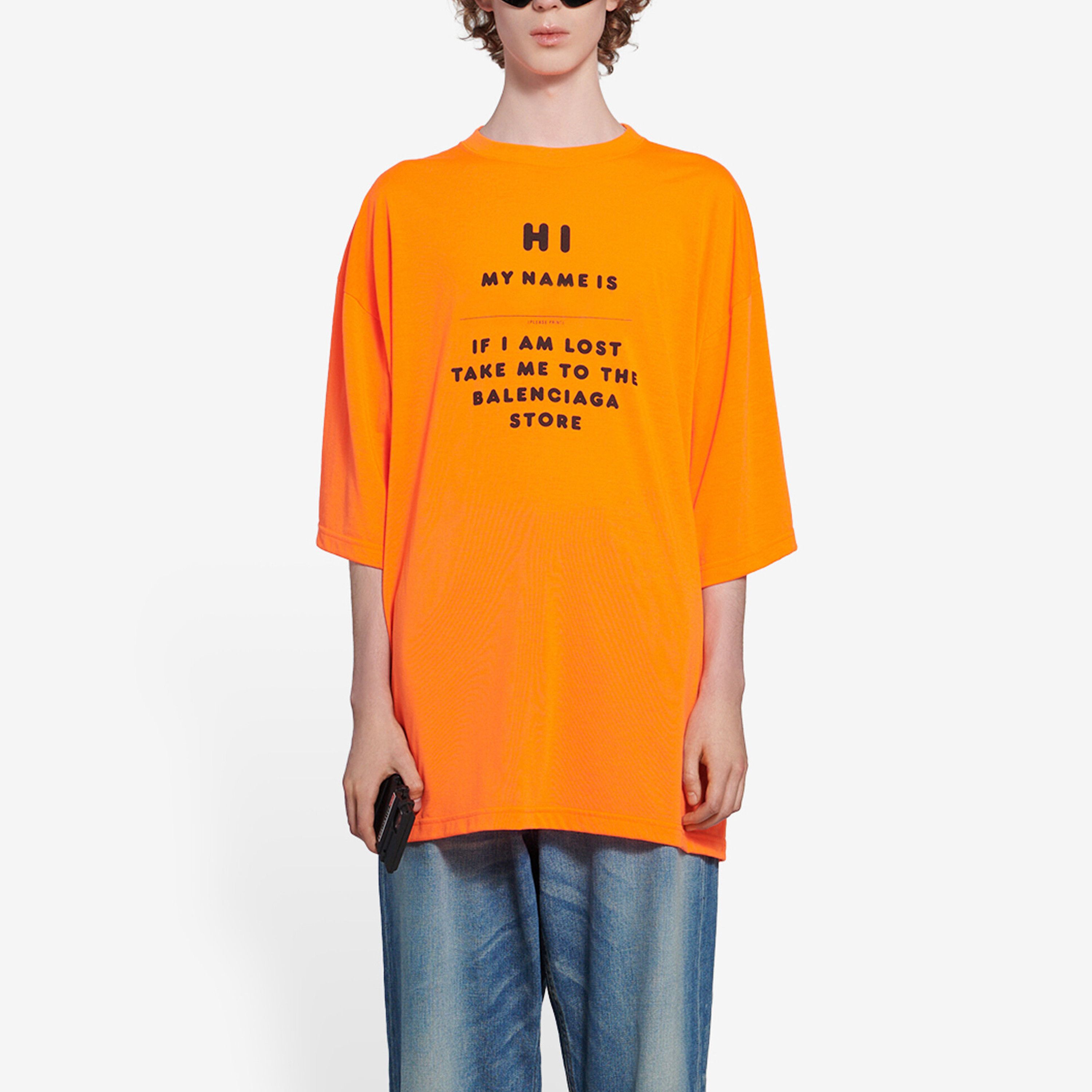 Balenciaga Balenciaga Hi My Name Is Logo T-Shirt Size M Size US M / EU 48-50 / 2 - 7 Thumbnail