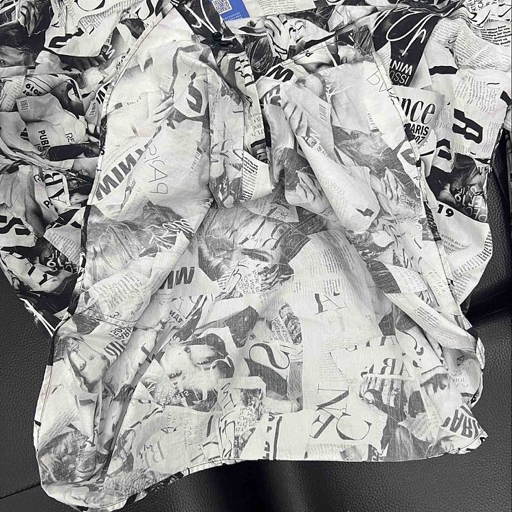 Balenciaga Balenciaga Newspaper Print Button Up Shirt Size M Size US M / EU 48-50 / 2 - 17 Thumbnail