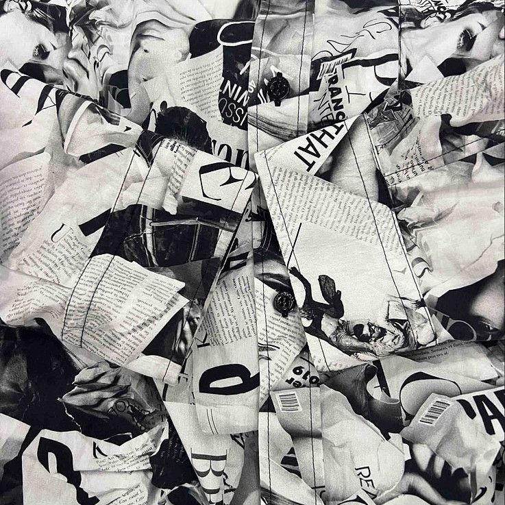 Balenciaga Balenciaga Newspaper Print Button Up Shirt Size M Size US M / EU 48-50 / 2 - 18 Thumbnail