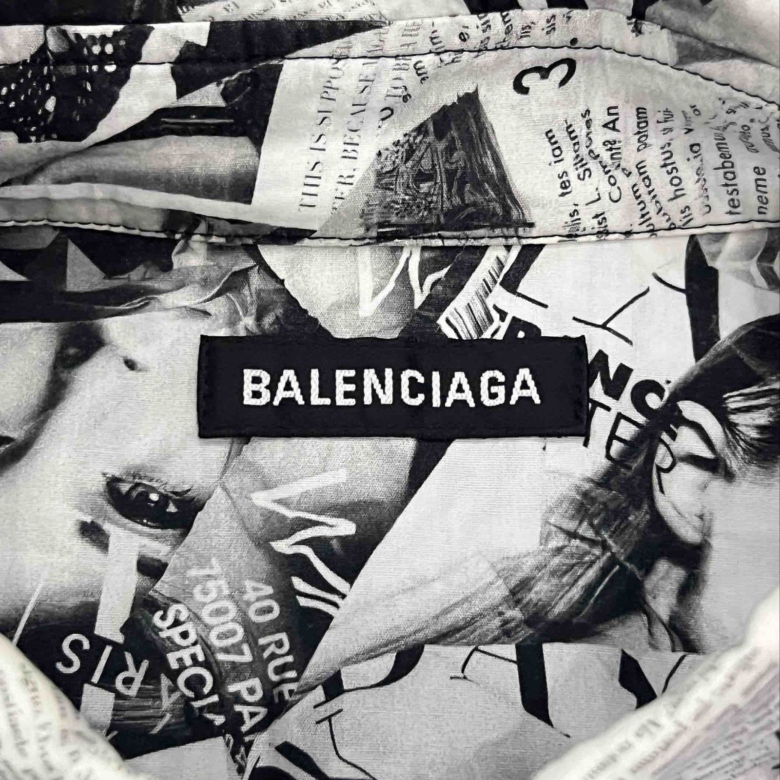 Balenciaga Balenciaga Newspaper Print Button Up Shirt Size M Size US M / EU 48-50 / 2 - 3 Thumbnail