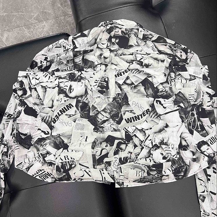 Balenciaga Balenciaga Newspaper Print Button Up Shirt Size M Size US M / EU 48-50 / 2 - 13 Thumbnail