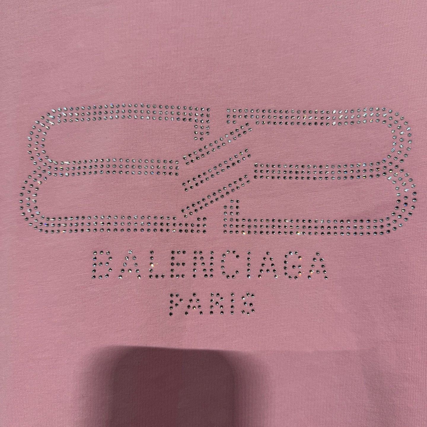 Balenciaga Balenciaga Rhinestone Logo T-Shirt Size XS Size US XS / EU 42 / 0 - 5 Thumbnail