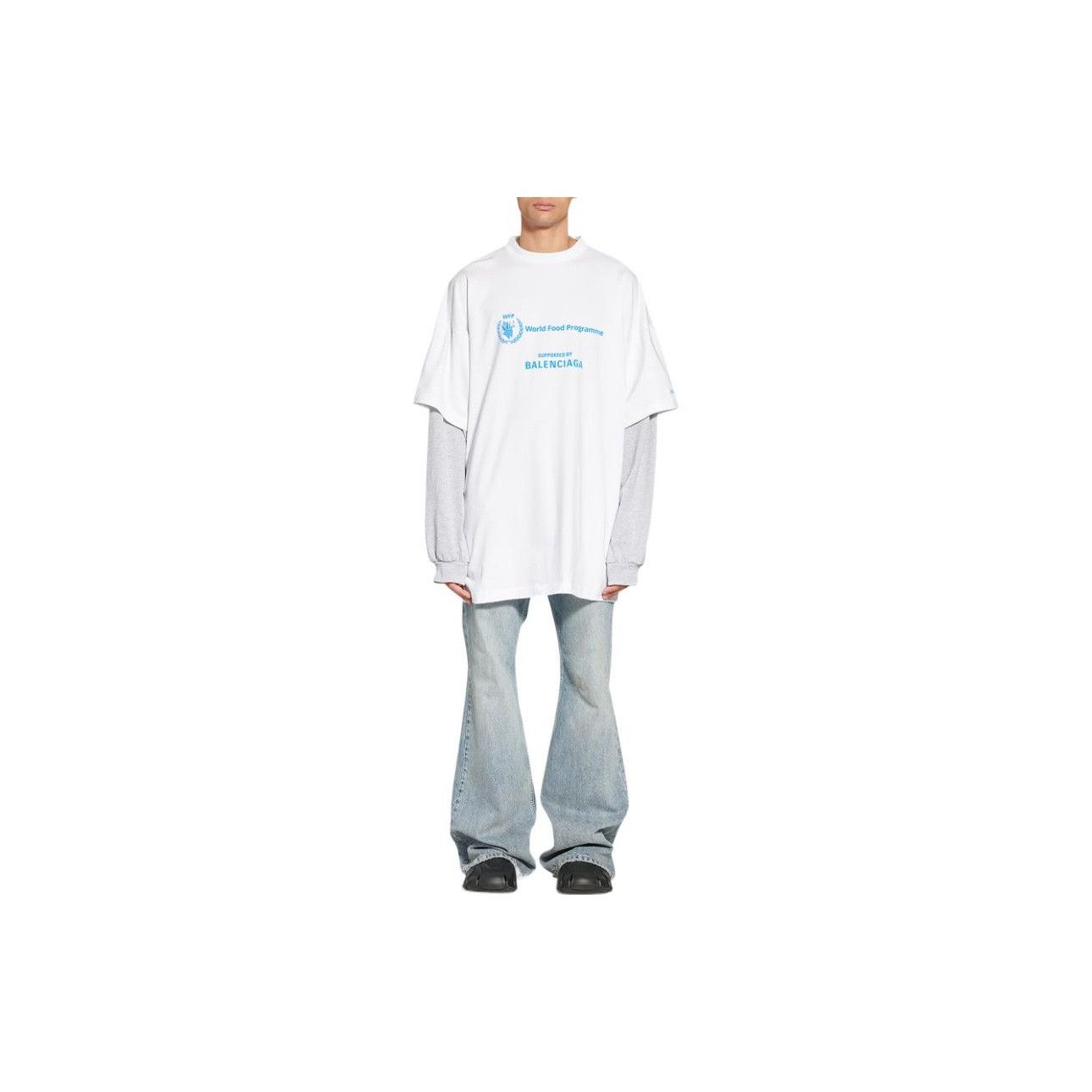 Balenciaga Balenciaga x WFP Logo Layered Long Sleeve Tee Size 3 Size US L / EU 52-54 / 3 - 7 Thumbnail