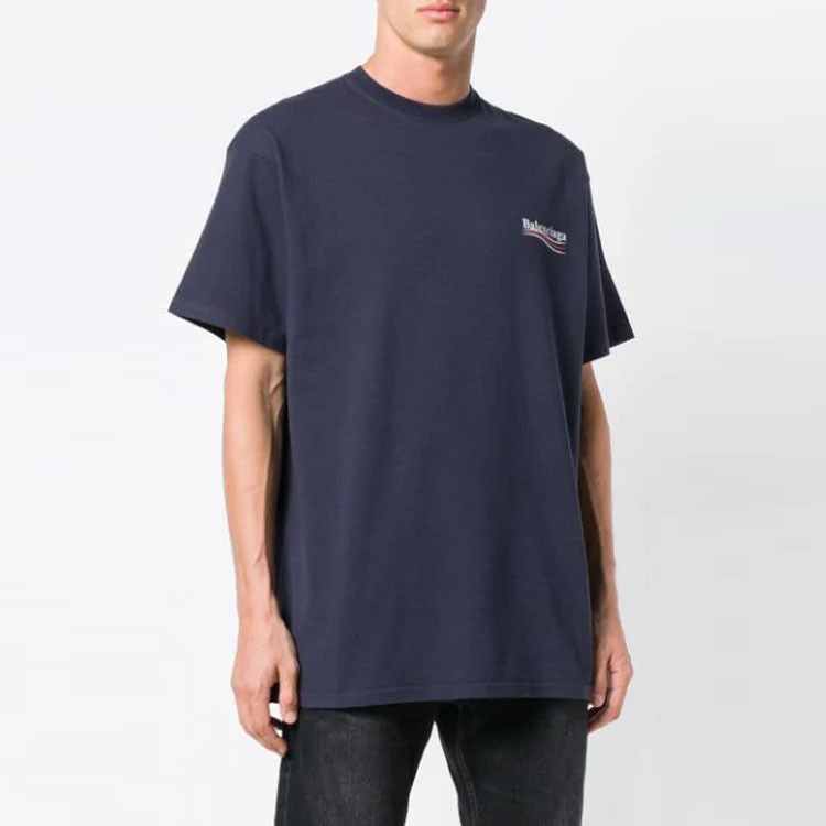 Balenciaga Balenciaga Wave Logo T-Shirt Navy M Size US M / EU 48-50 / 2 - 6 Thumbnail