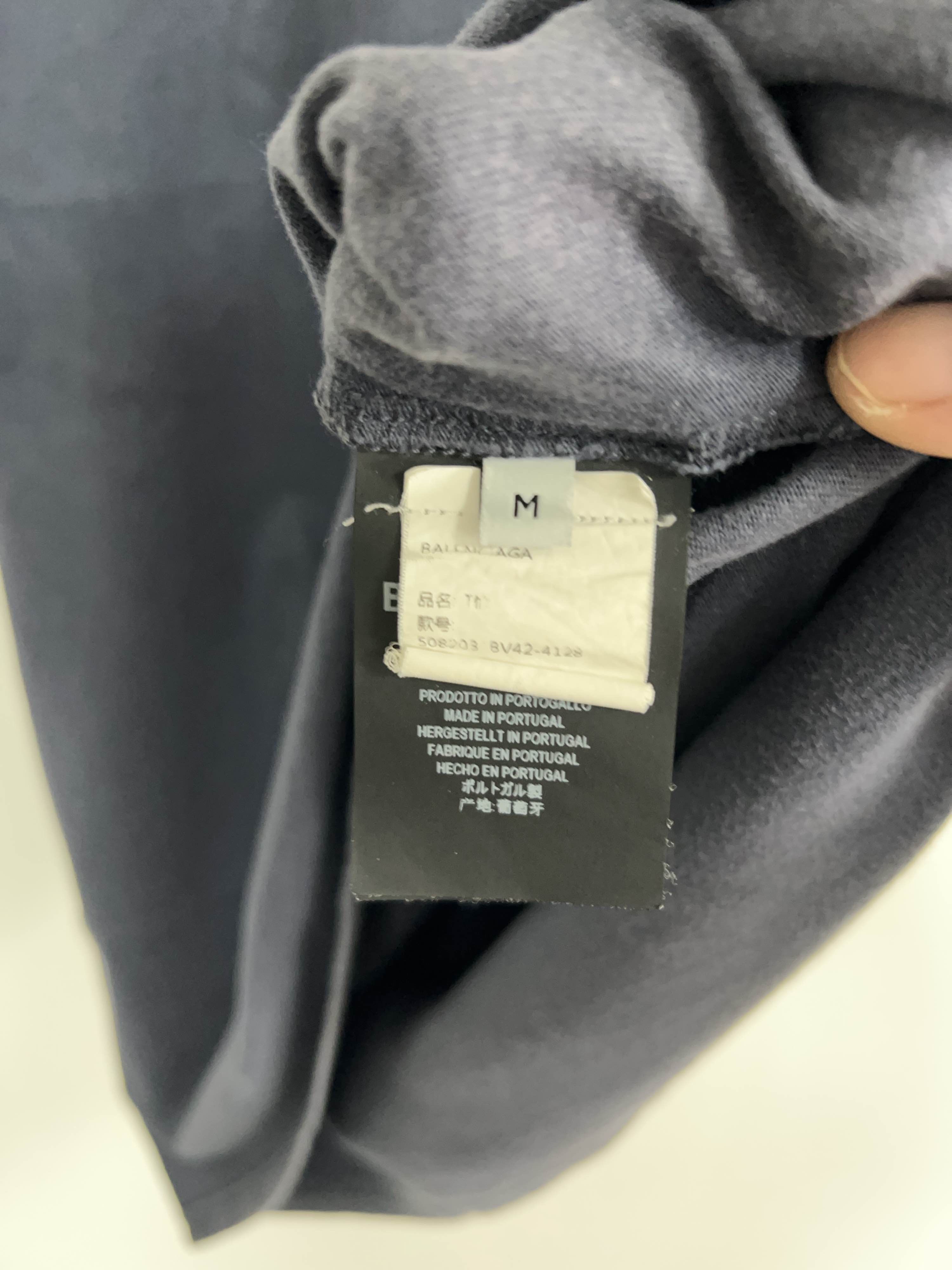 Balenciaga Balenciaga Wave Logo T-Shirt Navy M Size US M / EU 48-50 / 2 - 4 Thumbnail