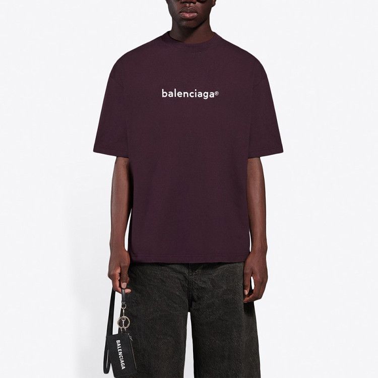 Balenciaga Balenciaga Logo T-Shirt Purple Size L Size US L / EU 52-54 / 3 - 12 Thumbnail