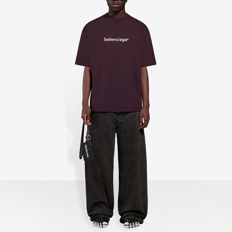 Balenciaga Balenciaga Logo T-Shirt Purple Size L Size US L / EU 52-54 / 3 - 13 Thumbnail