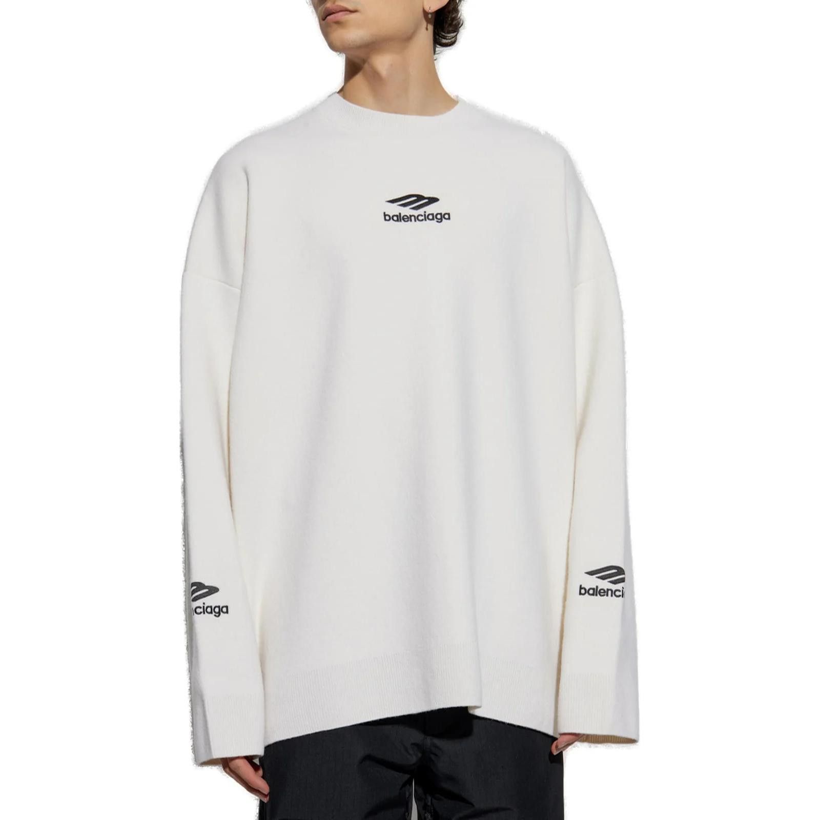 Balenciaga Balenciaga Logo Wool Sweater Size M Size US M / EU 48-50 / 2 - 6 Thumbnail