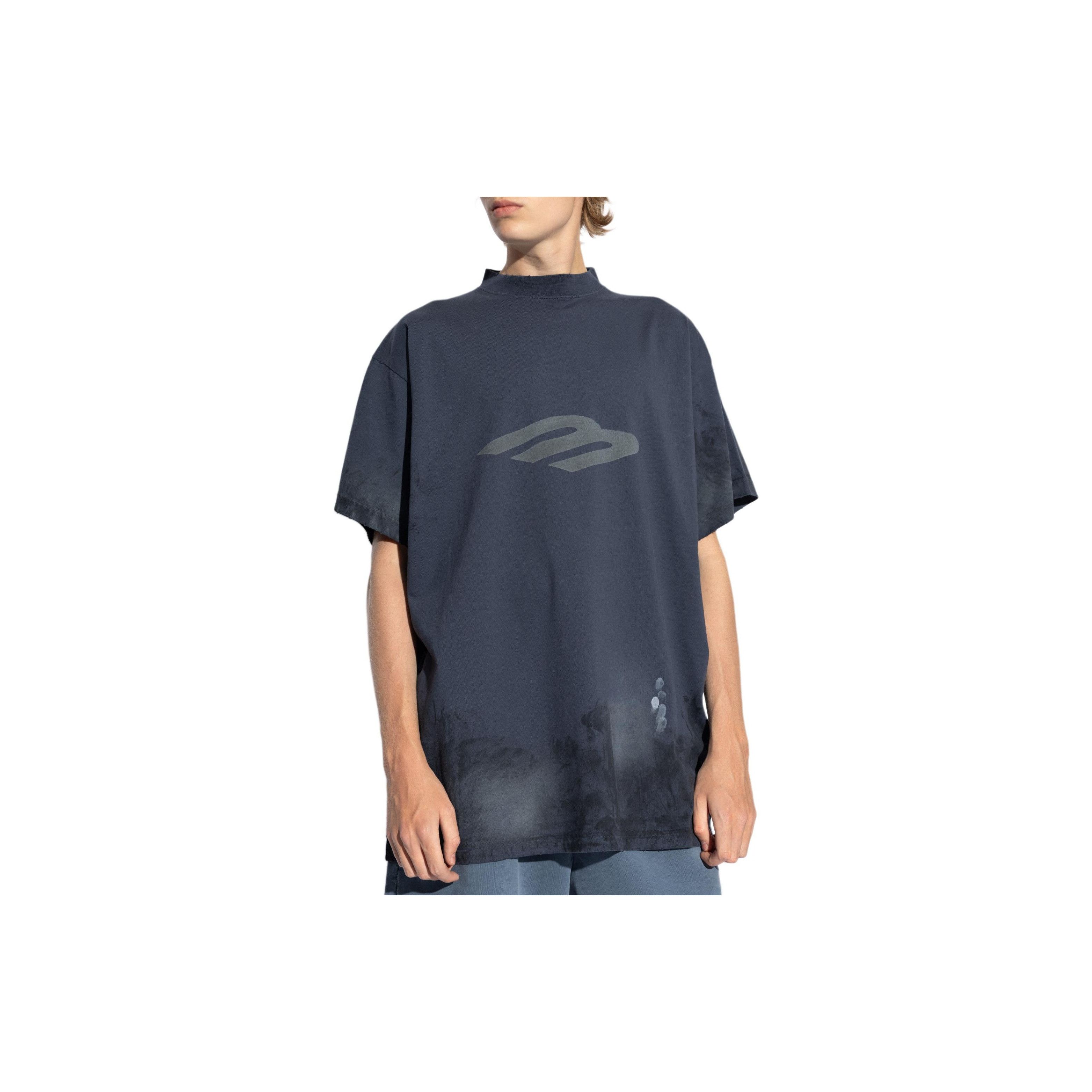 Balenciaga Balenciaga Distressed Logo T-Shirt Size L Size US L / EU 52-54 / 3 - 6 Thumbnail