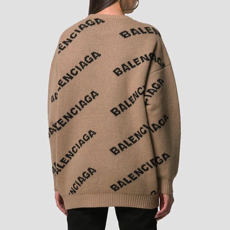 Balenciaga Balenciaga All Over Logo Wool Sweater Size M Size M / US 6-8 / IT 42-44 - 7 Thumbnail