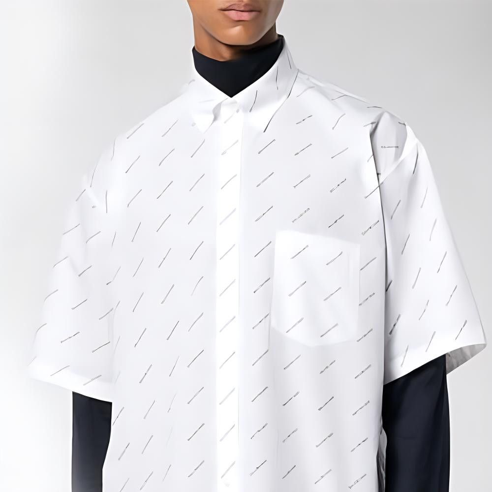 Balenciaga Balenciaga Logo Print Short Sleeve Shirt US S Size US S / EU 44-46 / 1 - 7 Thumbnail