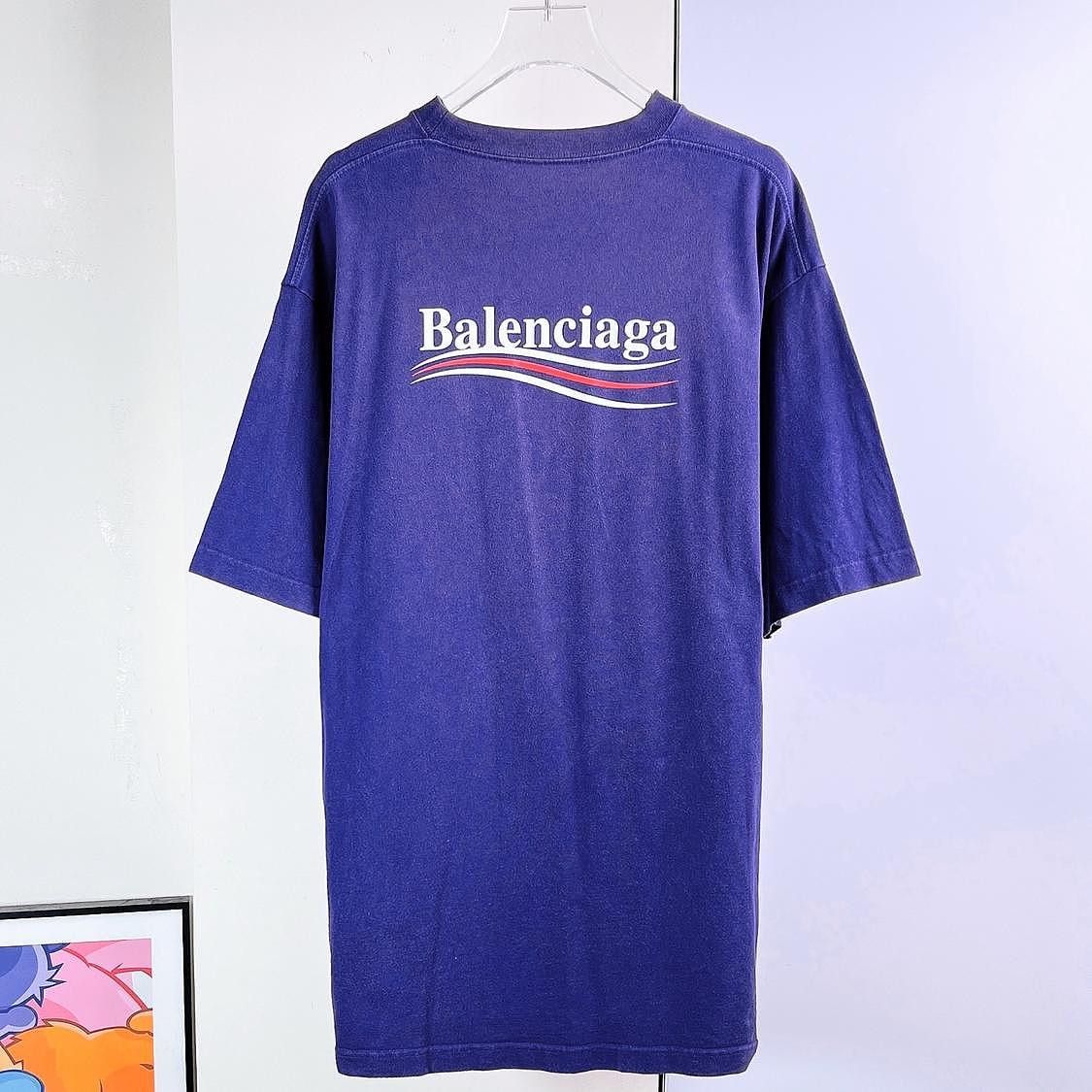 Balenciaga Balenciaga Wave Logo T-Shirt Navy Size S Size US S / EU 44-46 / 1 - 2 Thumbnail