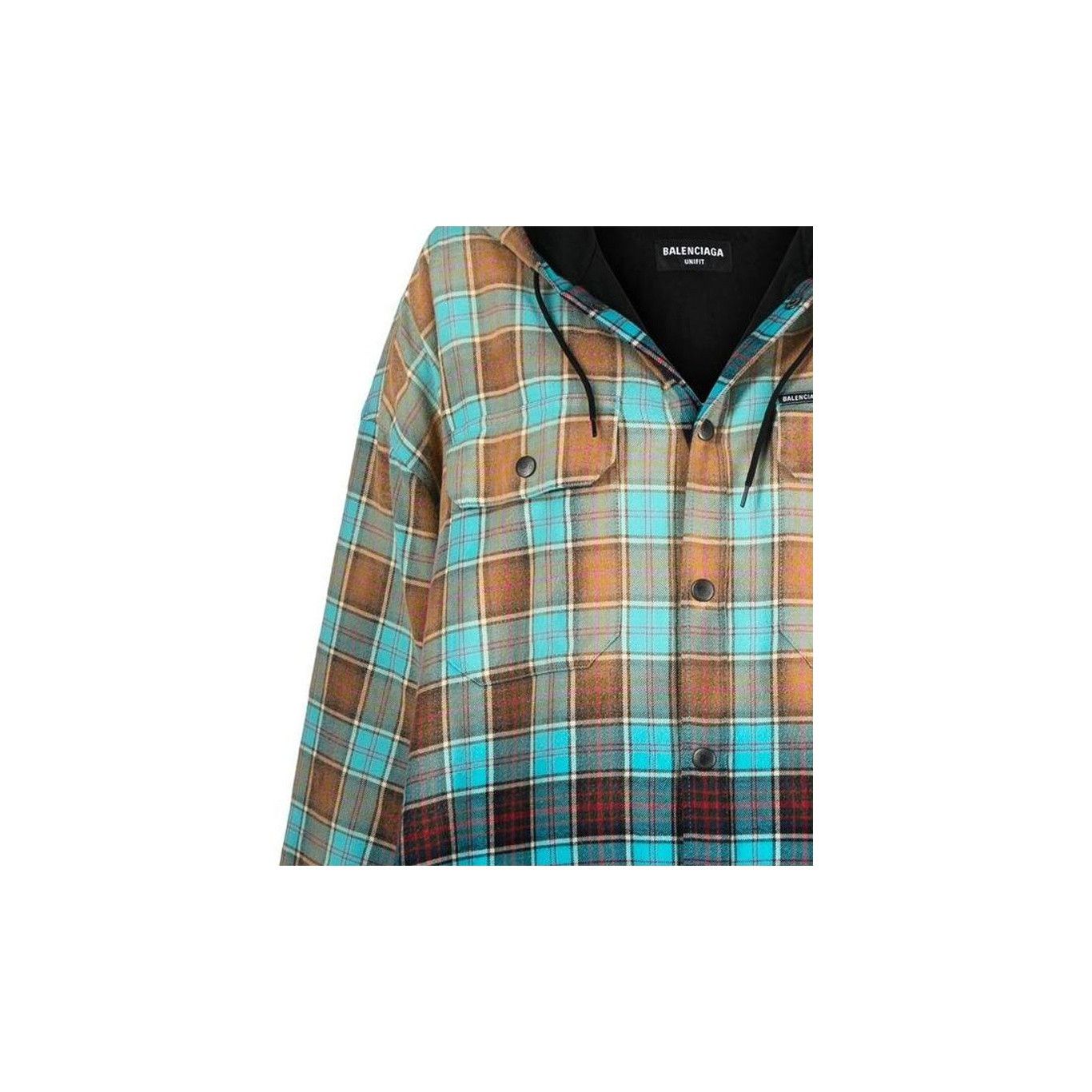 Balenciaga Balenciaga Gradient Plaid Hooded Shirt Size XS Size XS / US 0-2 / IT 36-38 - 9 Thumbnail