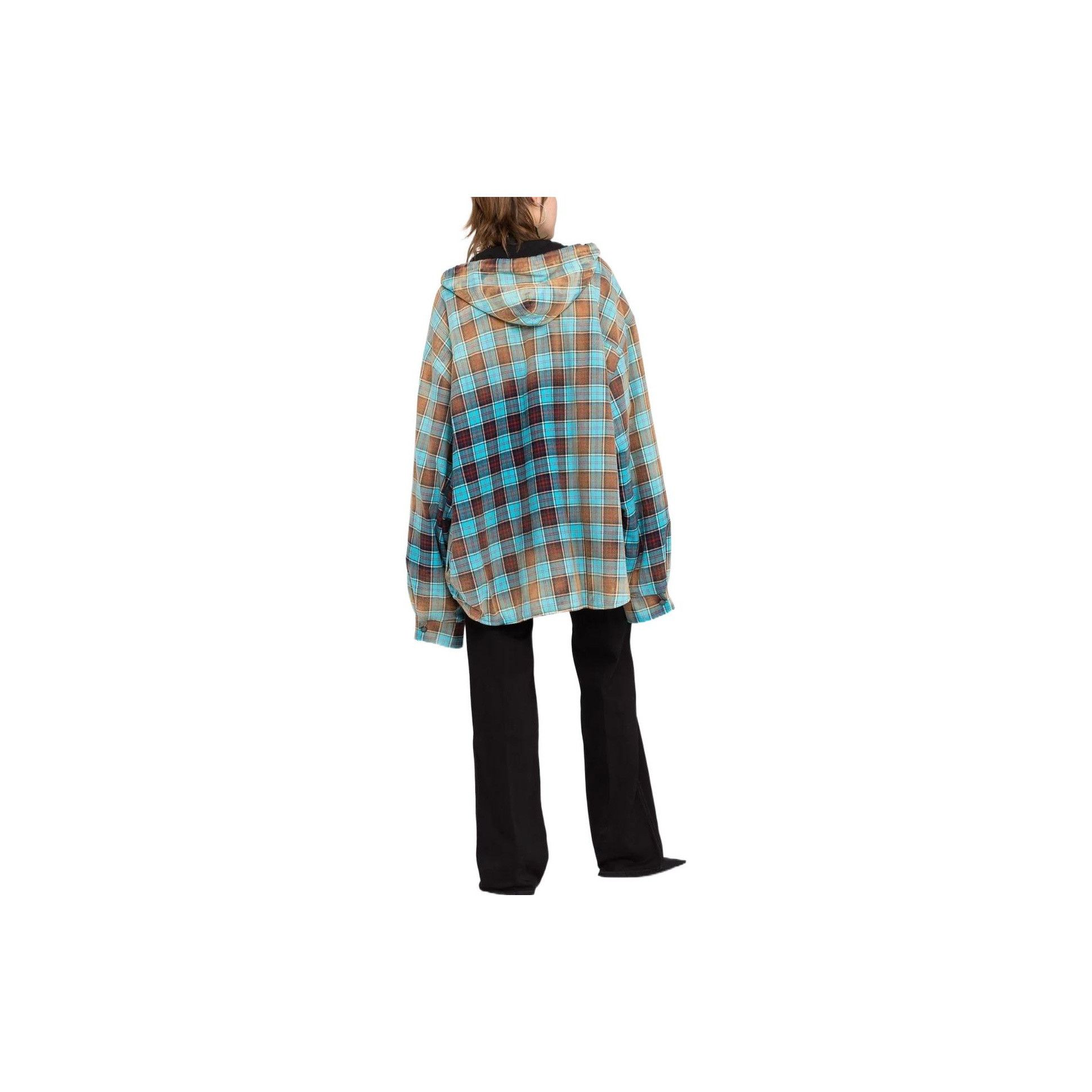 Balenciaga Balenciaga Gradient Plaid Hooded Shirt Size XS Size XS / US 0-2 / IT 36-38 - 7 Thumbnail