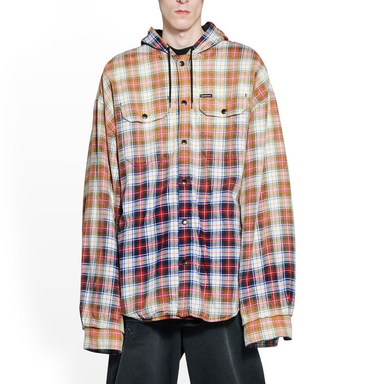 Balenciaga Balenciaga Plaid Hooded Shirt Size XXS Size US XXS / EU 40 - 7 Thumbnail