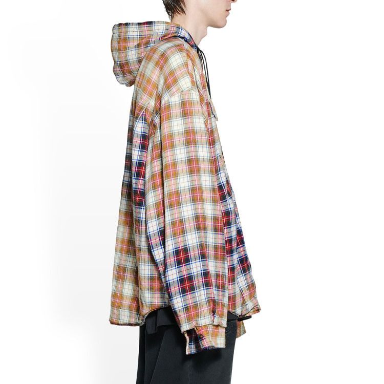 Balenciaga Balenciaga Plaid Hooded Shirt Size XXS Size US XXS / EU 40 - 9 Thumbnail