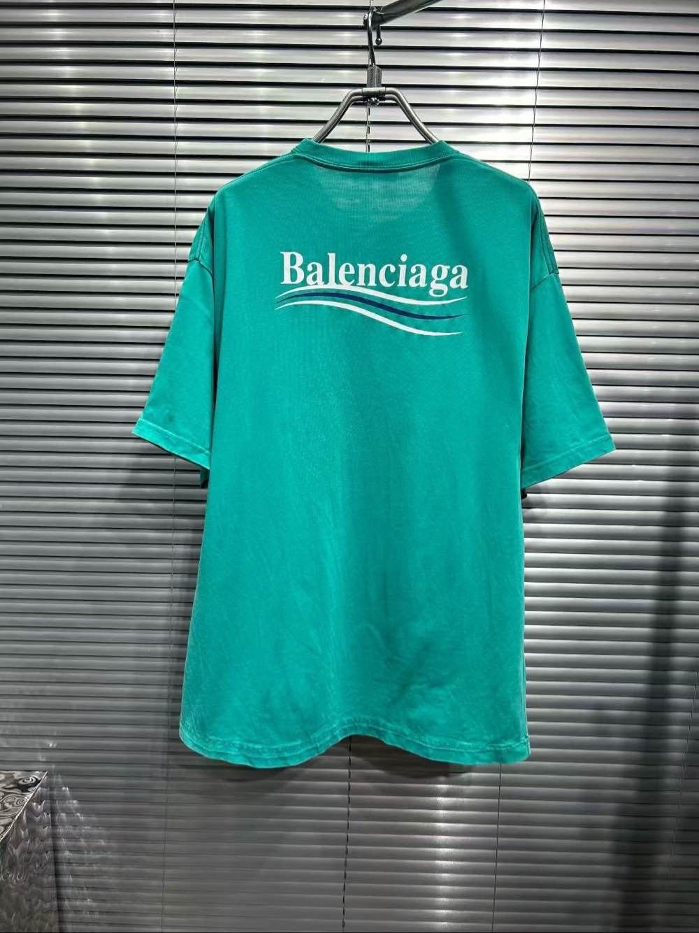 Balenciaga Balenciaga Wave Logo T-Shirt Green Size M Size US M / EU 48-50 / 2 - 2 Thumbnail