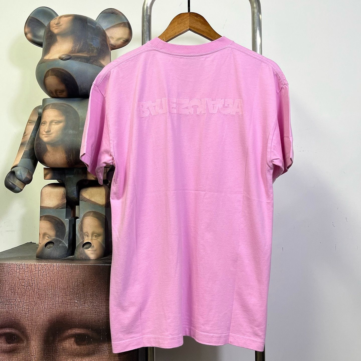 Balenciaga Balenciaga Pink Logo Embroidered T-Shirt Size S Size US S / EU 44-46 / 1 - 2 Thumbnail