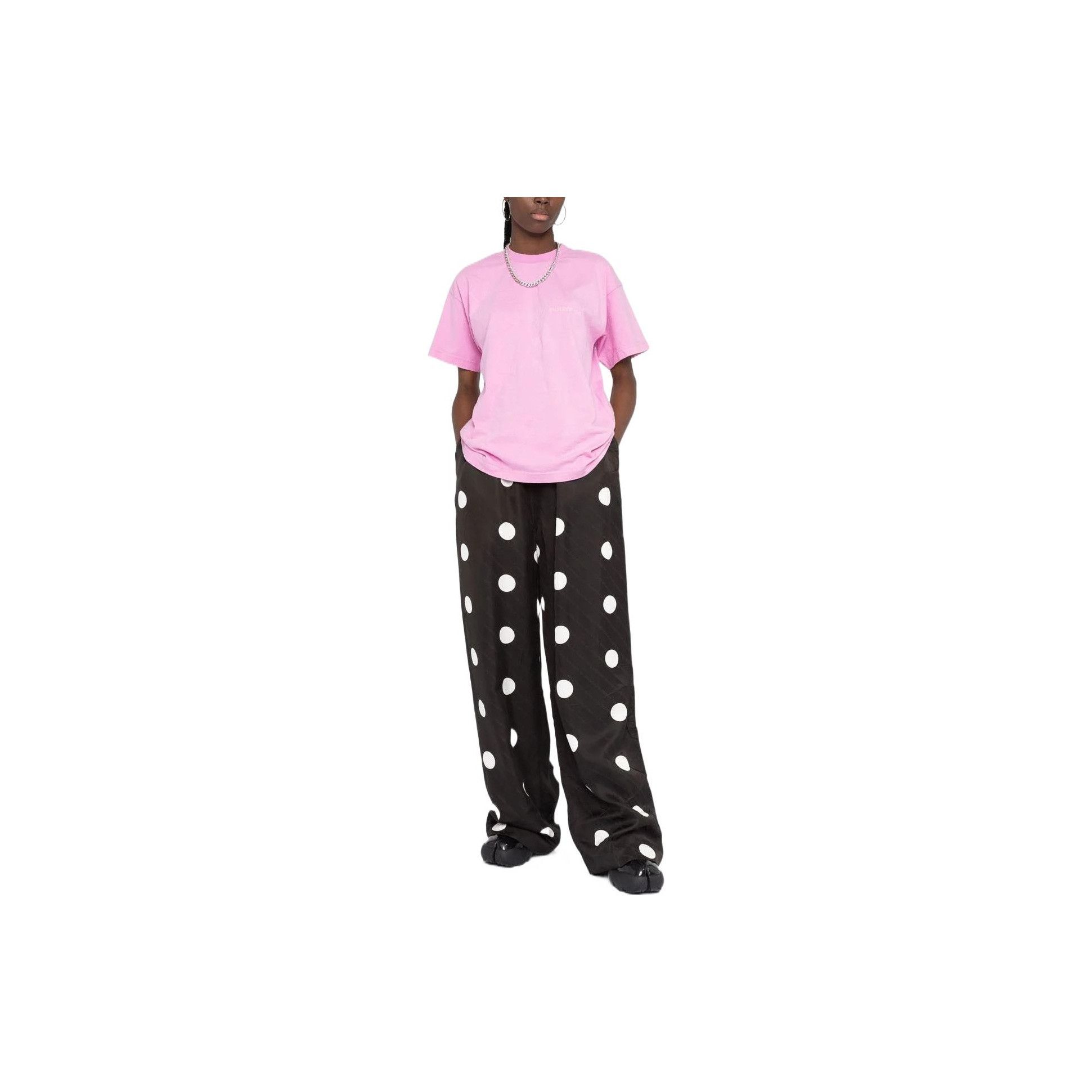 Balenciaga Balenciaga Pink Logo Embroidered T-Shirt Size S Size US S / EU 44-46 / 1 - 6 Thumbnail