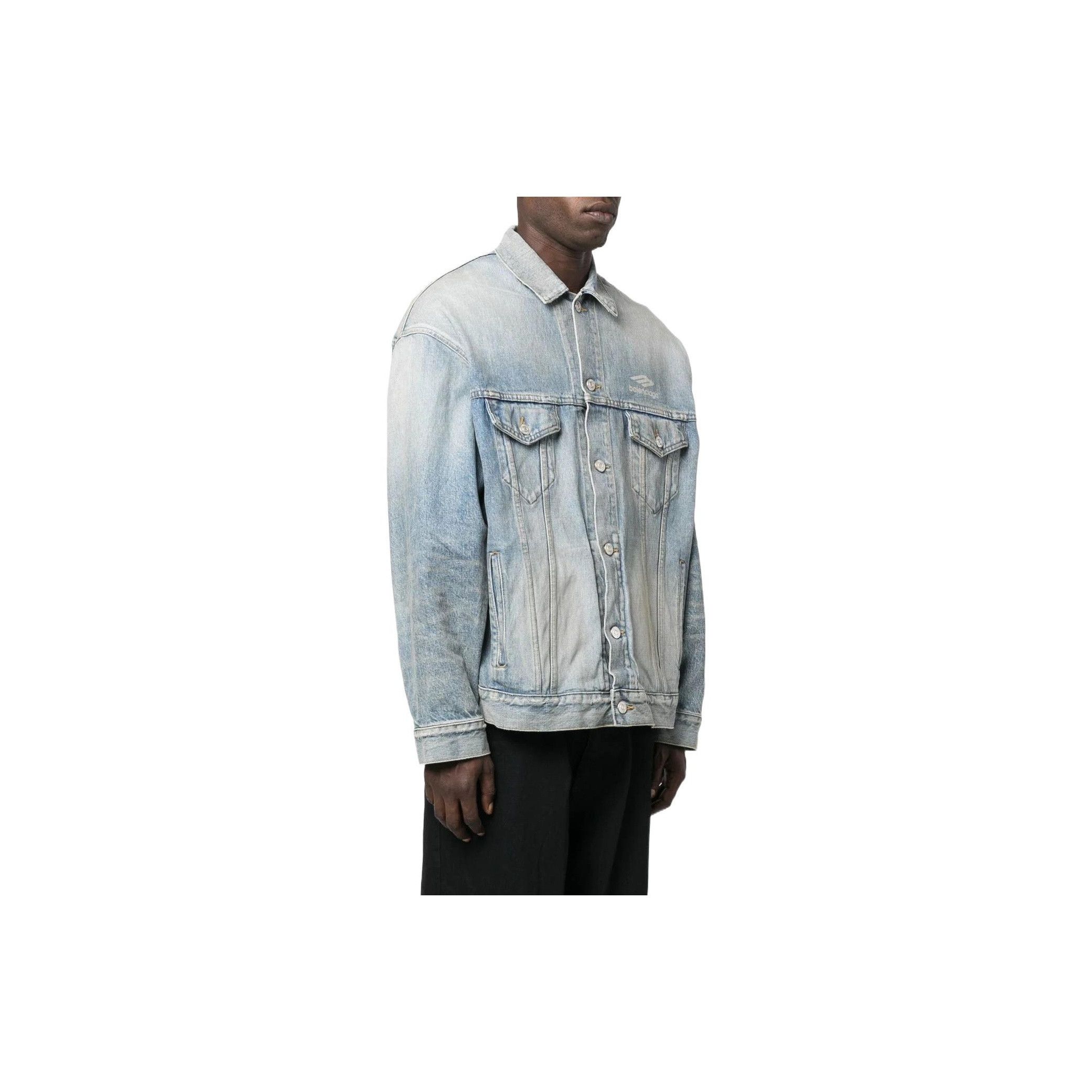 Balenciaga Balenciaga Logo Denim Jacket Size L Size US L / EU 52-54 / 3 - 6 Thumbnail