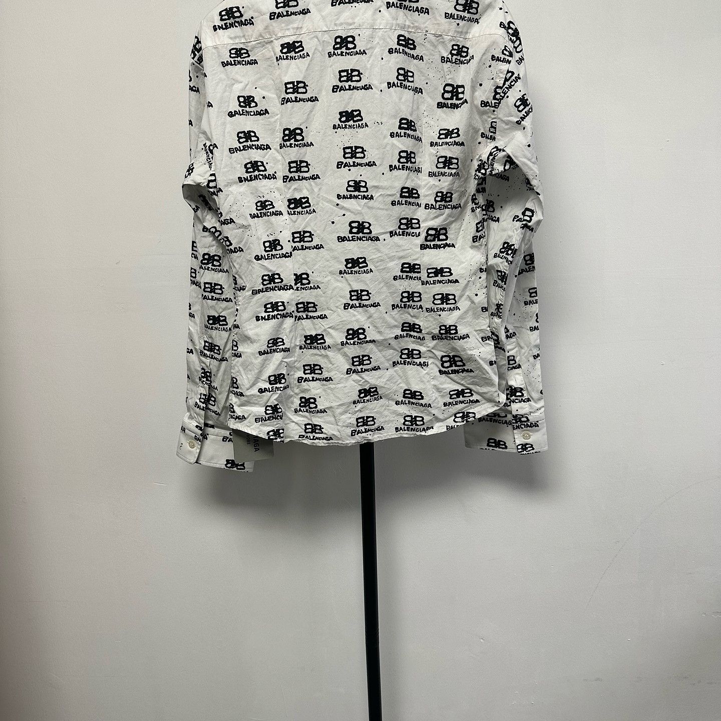 Balenciaga Balenciaga All-Over Logo Print Button Up Shirt Size 38 Size S / US 4 / IT 40 - 2 Thumbnail