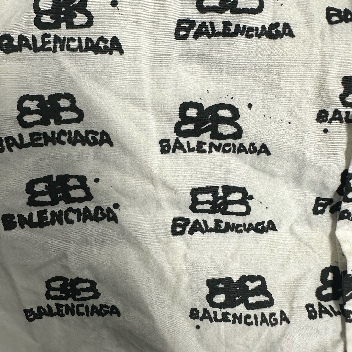 Balenciaga Balenciaga All-Over Logo Print Button Up Shirt Size 38 Size S / US 4 / IT 40 - 6 Thumbnail