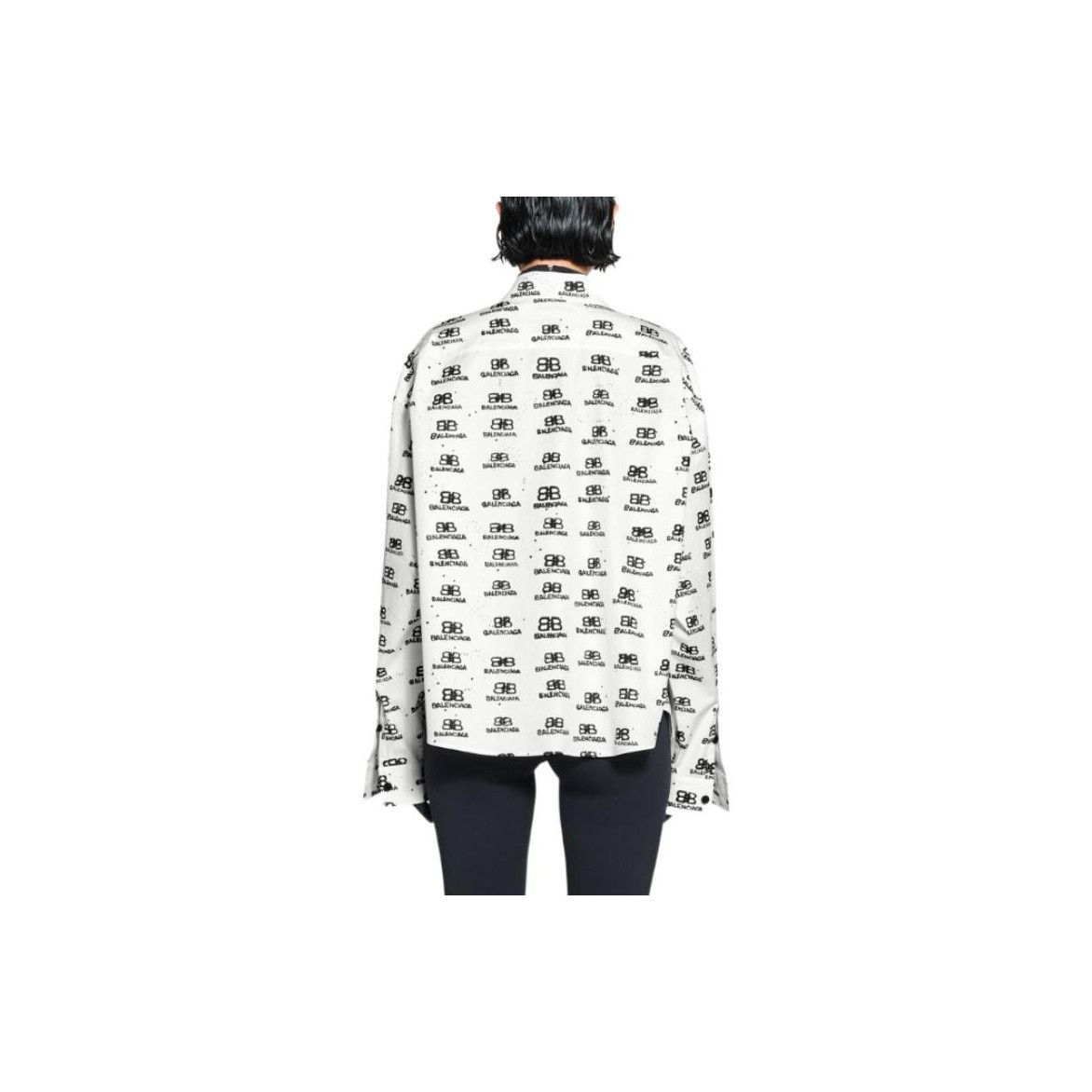 Balenciaga Balenciaga All-Over Logo Print Button Up Shirt Size 38 Size S / US 4 / IT 40 - 8 Thumbnail