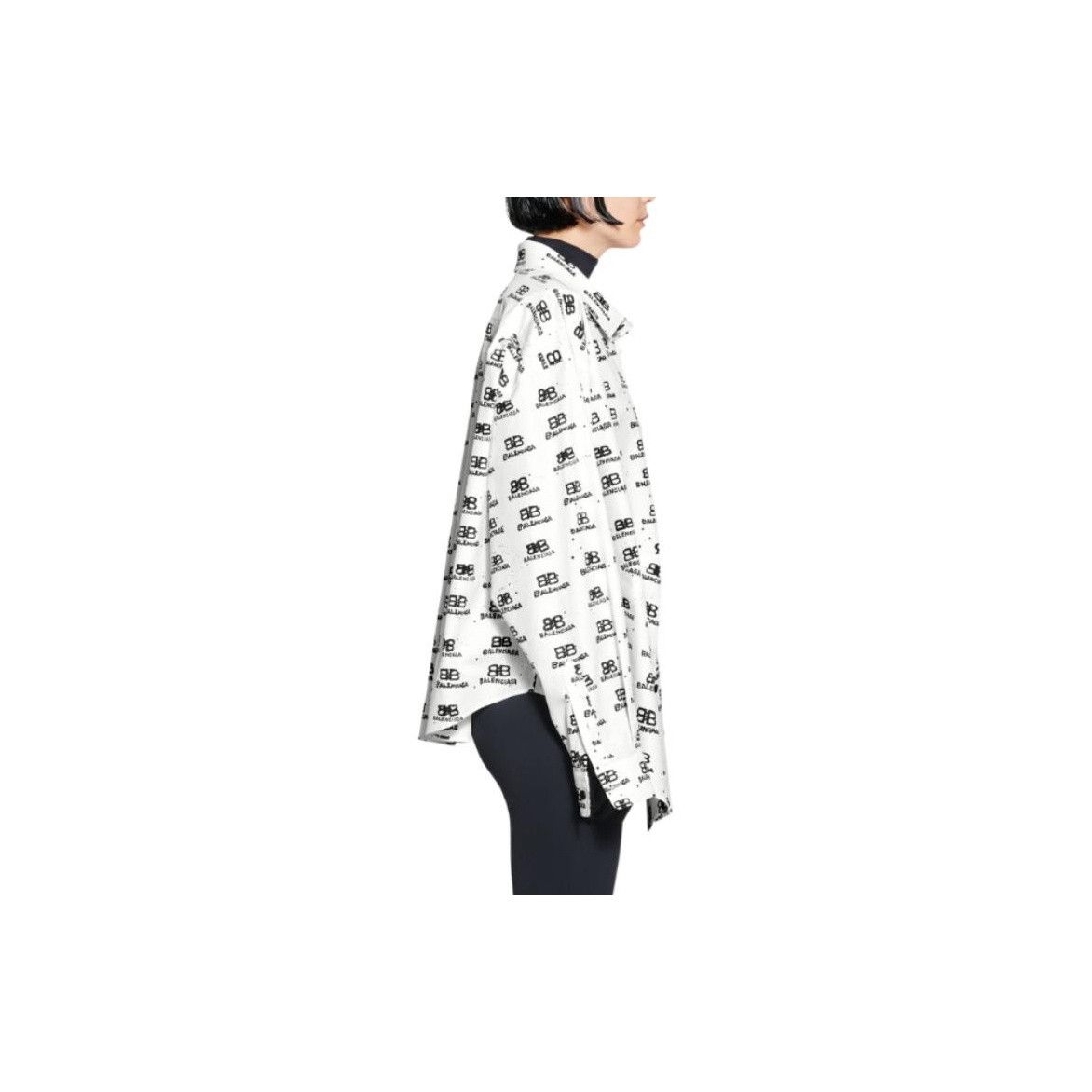 Balenciaga Balenciaga All-Over Logo Print Button Up Shirt Size 38 Size S / US 4 / IT 40 - 9 Thumbnail