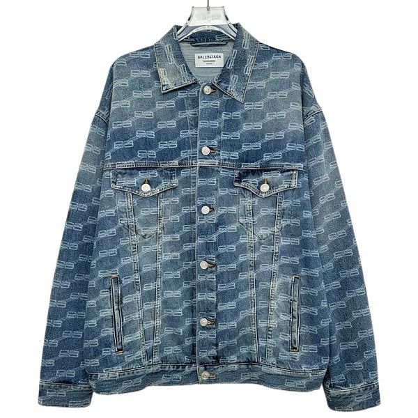 Balenciaga Balenciaga All Over Logo Denim Jacket US XS Size US XS / EU 42 / 0 - 9 Thumbnail