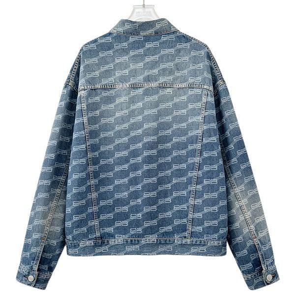 Balenciaga Balenciaga All Over Logo Denim Jacket US XS Size US XS / EU 42 / 0 - 2 Thumbnail