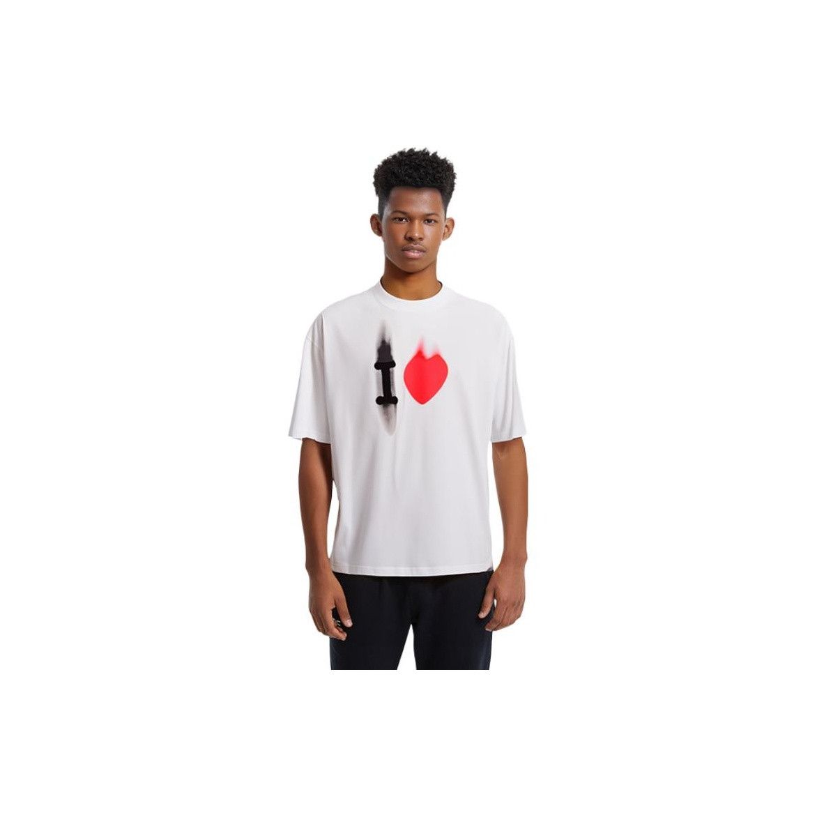 Balenciaga Balenciaga Heart Print T-Shirt Size S Size US S / EU 44-46 / 1 - 6 Thumbnail