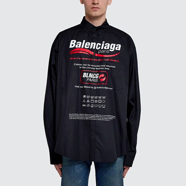 Balenciaga Balenciaga Paris Logo Graphic Shirt Size M Size US M / EU 48-50 / 2 - 7 Thumbnail
