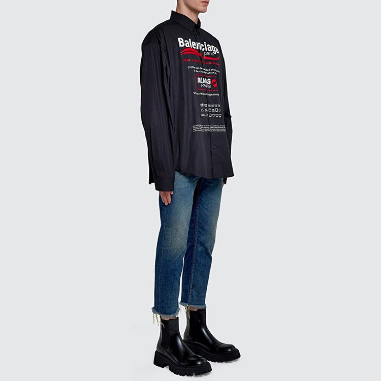 Balenciaga Balenciaga Paris Logo Graphic Shirt Size M Size US M / EU 48-50 / 2 - 10 Thumbnail