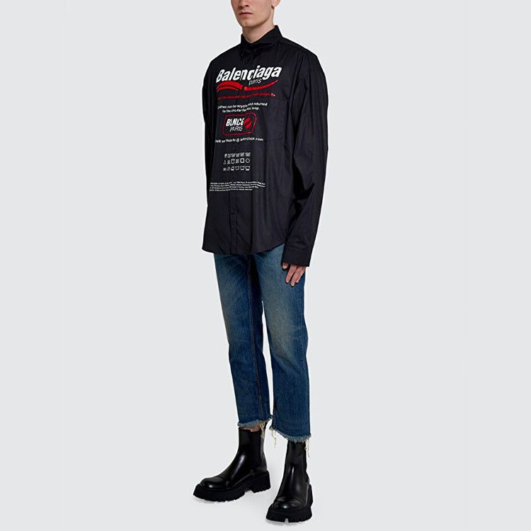 Balenciaga Balenciaga Paris Logo Graphic Shirt Size M Size US M / EU 48-50 / 2 - 9 Thumbnail